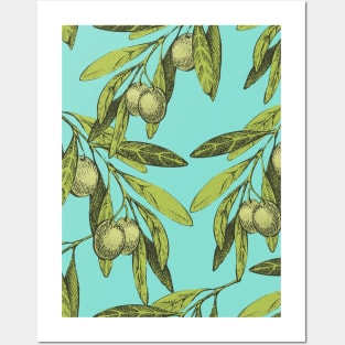 Olives pattern texture Posters and Art